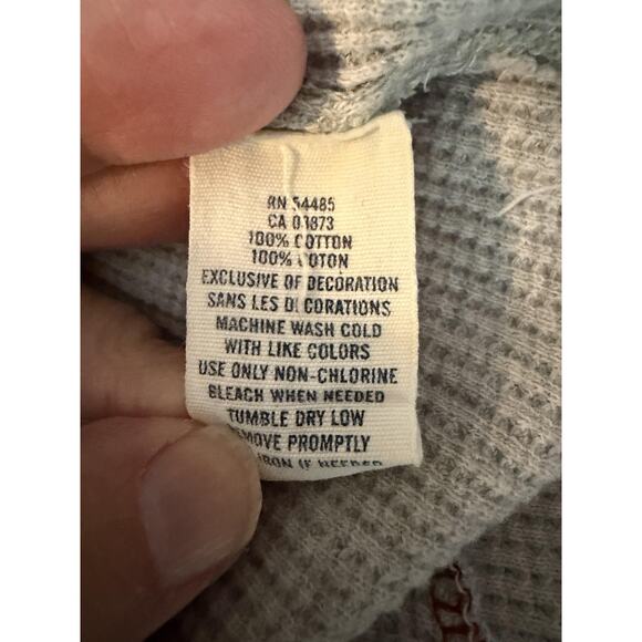Y2K American Eagle Shirt Mens XL Gray Thermal Waffle Vintage Fit Logo Grung - Picture 6 of 11